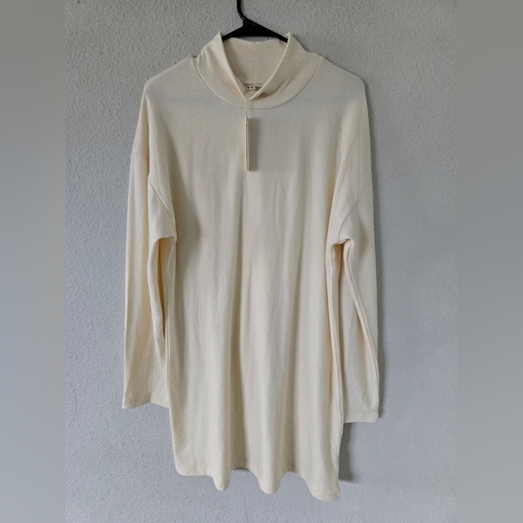 Copper Key Sweater Dress Women Sz L Beige Long Sleeves Bodycon Turtle New - Picture 3 of 9